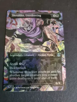 Shredder, Unrelenting (Borderless Foil) 0210 - TMT TMNT Ninja Turtles MTG NM - Image 1