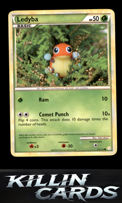 Ledyba 71/123 Pokemon Common HeartGold SoulSilver Card LP - Image 1