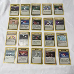 VINTAGE Pokemon lot of 20 TCG Base Set Fossil Jungle Trainer Card - Image 1