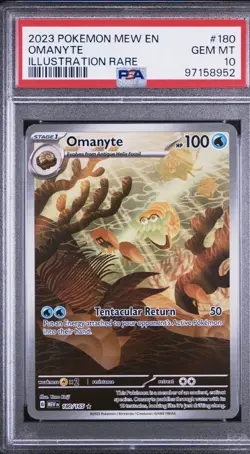 2023 POKEMON MEW EN-151 #180 OMANYTE ILLUSTRATION RARE - PSA 10 - Image 1