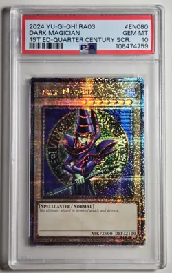 2024 YU-GI-OH! QUARTER CENTURY BONANZA Dark Magician RA03-EN080 QCR PSA 10 - Image 1