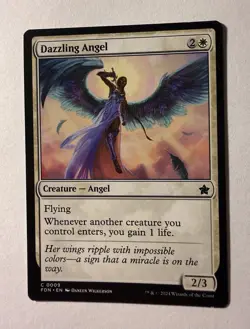 MTG Dazzling Angel Foundations C Creature Angel NM FDN - Image 1