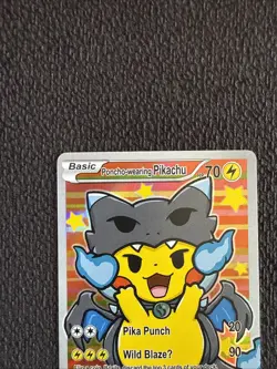Pikachu Poncho Mega Charizard - Holo Foil - After Skool Hobby Fan Art - Pokemon - Image 2
