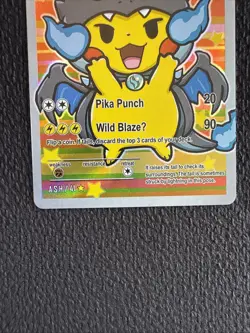Pikachu Poncho Mega Charizard - Holo Foil - After Skool Hobby Fan Art - Pokemon - Image 3