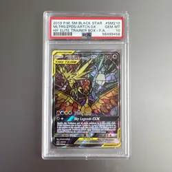 Pokemon: Moltres Zapdos Articuno GX SM210 PSA 10 - Hidden Fates ETB Promo - Image 1