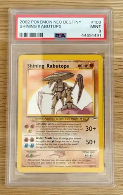 PSA 9 MINT Shining Kabutops Neo Destiny #108 2002 Pokemon Vintage ENG - Image 1