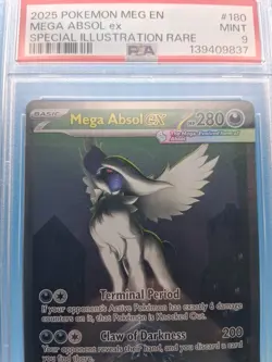 2025 POKEMON MEGA EVOLUTION SPECIAL ILLUSTRATION RARE #180 MEGA ABSOL EX PSA 9 - Image 2