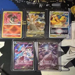 Pokemon TCG GO Foil Promo Lot 5x Radiant Charizard Dragonite V VSTAR Mewtwo V - Image 1