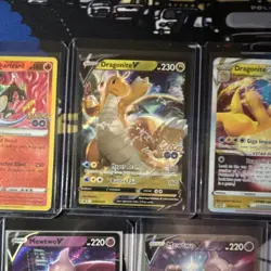 Pokemon TCG GO Foil Promo Lot 5x Radiant Charizard Dragonite V VSTAR Mewtwo V - Image 3