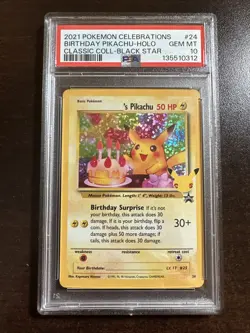 Birthday Pikachu 24 Pokemon Celebrations Classic PSA 10 GEM MINT - Image 1