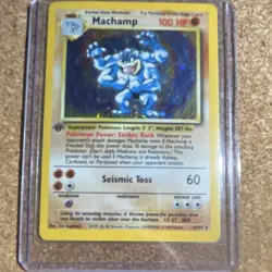 Pokemon Machamp 1st Edition Holo Base Set 8/102 100 HP Wizards of the Coast - Image 1