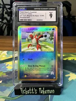Pokemon Team Aqua's Corphish EX Magma Vs Aqua Reverse Holo #51 CGC 9 - Image 1