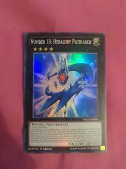 Yugioh Number 18: Heraldry Patriarch WSUP-EN004 Super Rare 1st Edition NM - Image 1