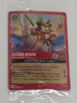 Disney Lorcana 18/P2 MICKEY MOUSE Pirate Captain Foil Promo SEALED - Image 1