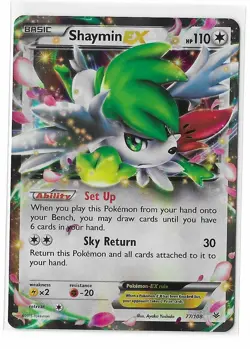 Shaymin EX 77/108 Roaring Skies Ultra Rare Holo Foil Pokemon TCG Card NM - Image 1