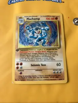 Machamp | Pokemon TCG Card | Holo Rare | 1st Edition | Base Set | 8/102 | LP - Image 1