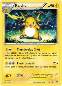 Raichu 49/162 Non Holo BREAKthrough Pokemon Card LP - Image 1