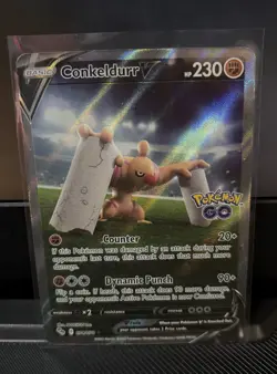Conkeldurr V 074/078 2022 Pokemon GO Set Pokemon Card TCG Ultra R Alt Art NM/M - Image 1