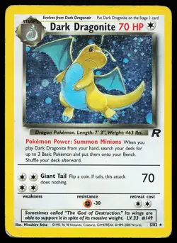 Dark Dragonite 5/82 Holo Rare Team Rocket Pokemon Card - Image 1