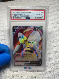 Pokemon 2022 Astral Radiance Full Art BEEDRILL V #160 Gem Mint RARE - Image 1