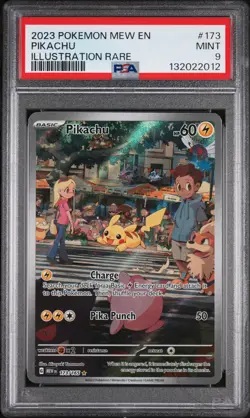 Pikachu Illustration Rare Pokemon Mew En-151 173 NM PSA 9 - Image 1