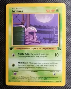 Grimer Fossil 1st Edition Pokemon Card Common 48/62 WOTC - EXCELLENT LP - Image 1
