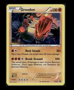 2015 Pokemon GROUDON Black Star Promo COSMOS HOLO Foil Rare XY Set Card #XY52 NM - Image 1