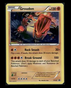 2015 Pokemon GROUDON Black Star Promo COSMOS HOLO Foil Rare XY Set Card #XY52 NM - Image 1