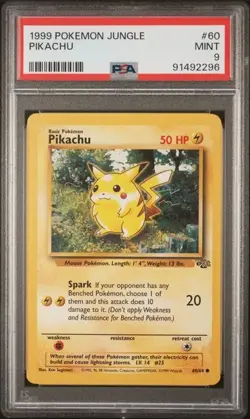 Pokemon Card 1999 Pikachu 60/64 Jungle Mint PSA 9 Wizards of the Coast - Image 1