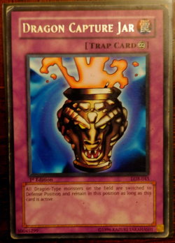Dragon Capture Jar LOB-045 1st Edition Rare Yugioh Card - Image 1