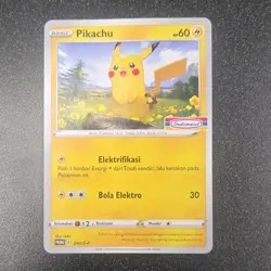 Pokemon Pikachu Promo Card 240/S-P S-P Indonesian Basic 60HP Indomaret Exclusive - Image 1