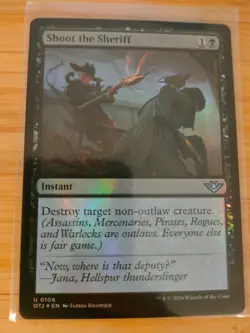 MTG Shoot the Sheriff (FOIL) 0106 Outlaws of Thunder Junction M/NM Free UK P&P - Image 1
