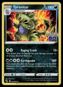 Tyranitar Holo Rare Pokemon GO 043/078 NM - Image 1