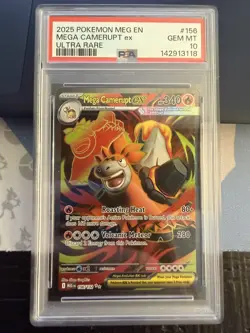 Pokemon MEGA CAMERUPT EX 156/132 ULTRA RARE MEGA EVOLUTION PSA 10 GM - Image 1