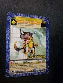 BO-135 Greymon Digimon Card Digi-Battle Series 3 2000 Bandai NEAR MINT - Image 2