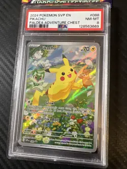Pokemon Card - Pikachu SVP 088 IR Promo Paldea Adventure Chest - PSA 8 - Image 2