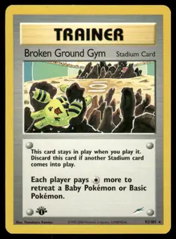 Pokemon Cards Broken Ground Gym 92/105 1st Edition Neo Destiny WOTC Rare NM - Image 1