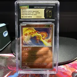 Moltres 151 Poke Ball Reverse Holo 146/165 CGC 10 Pristine Japanese Pokemon TCG - Image 1