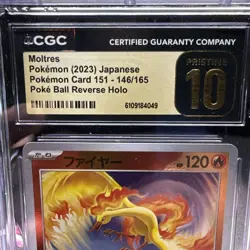 Moltres 151 Poke Ball Reverse Holo 146/165 CGC 10 Pristine Japanese Pokemon TCG - Image 2