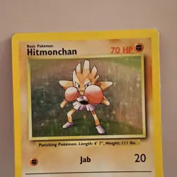 Hitmonchan - Holographic Rare Base Set WOTC Pokemon Card - 7/102 ships fast - Image 2