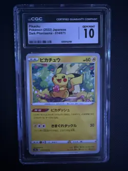 2022 Japanese Pokemon Card Pikachu 014/071 Dark Phantasma CGC 10 - Image 1