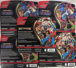 5X LOT Pokemon Mega Evolution & Phantasmal Flames Sealed 3-Pack Blister - Image 2