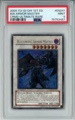 YUGIOH 1ST CRMS-EN041 BLACKWING ARMOR MASTER ULTIMATE RARE PSA 9 MINT #75753467 - Image 1
