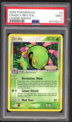 Pokemon Cards - PSA 9 Cradily 3/92 - EX Legend Maker Reverse Holo - MINT - PSA9 - Image 1