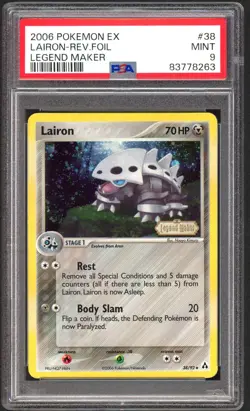 Pokemon Cards - PSA 9 Lairon 38/92 - EX Legend Maker Reverse Holo - MINT - PSA9 - Image 1