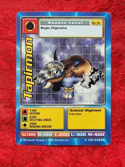 Bandai Digimon Trading Card Series 1 Tapirmon Bo-36 - Image 1