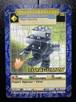 Digimon ToyAgumon BO-117 Trading Card Non-Holo 2000 Bandai - Image 1