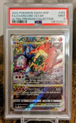 Pokemon Charizard VSTAR SWSH262 Full Art Black Star Promo PSA 9 MINT - Image 1