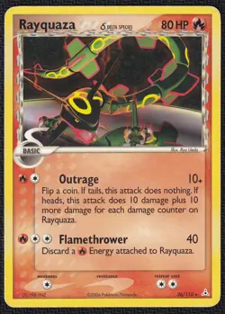 Pokemon Rayquaza 26/110 Non-Holo Rare EX Holon Phantoms - Image 1