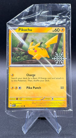 Pokemon TCG Pikachu 25/165 Snowflake Stamp Promo 2025 Holiday Calendar NM Sealed - Image 1